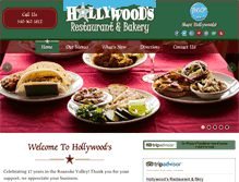 Tablet Screenshot of hollywoodsrestaurant.com
